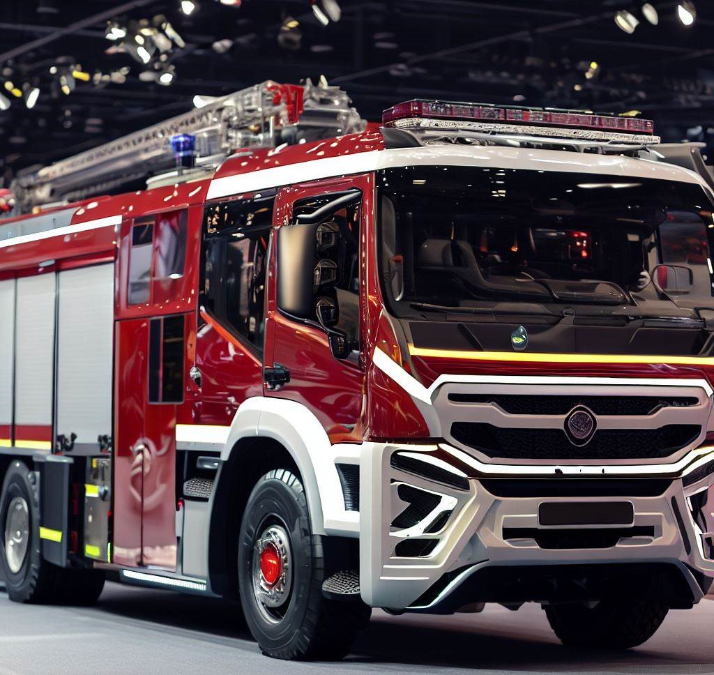 A picture of a modern fire truck engine