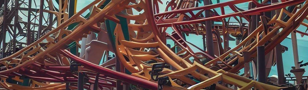 A slim picture of a roller coaster track