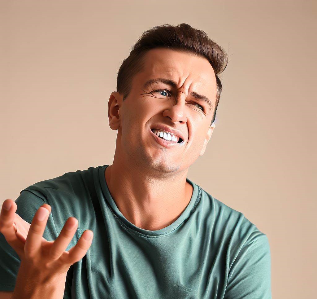 A picture of a confused person