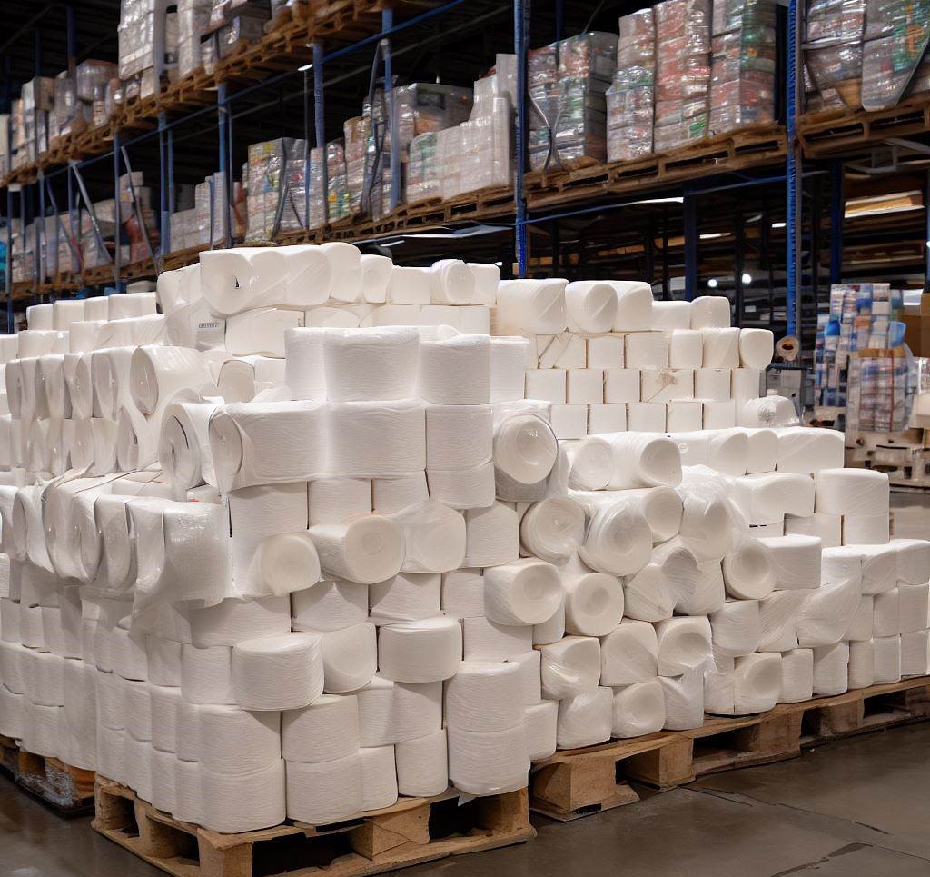 A picture of toilet paper on a palette