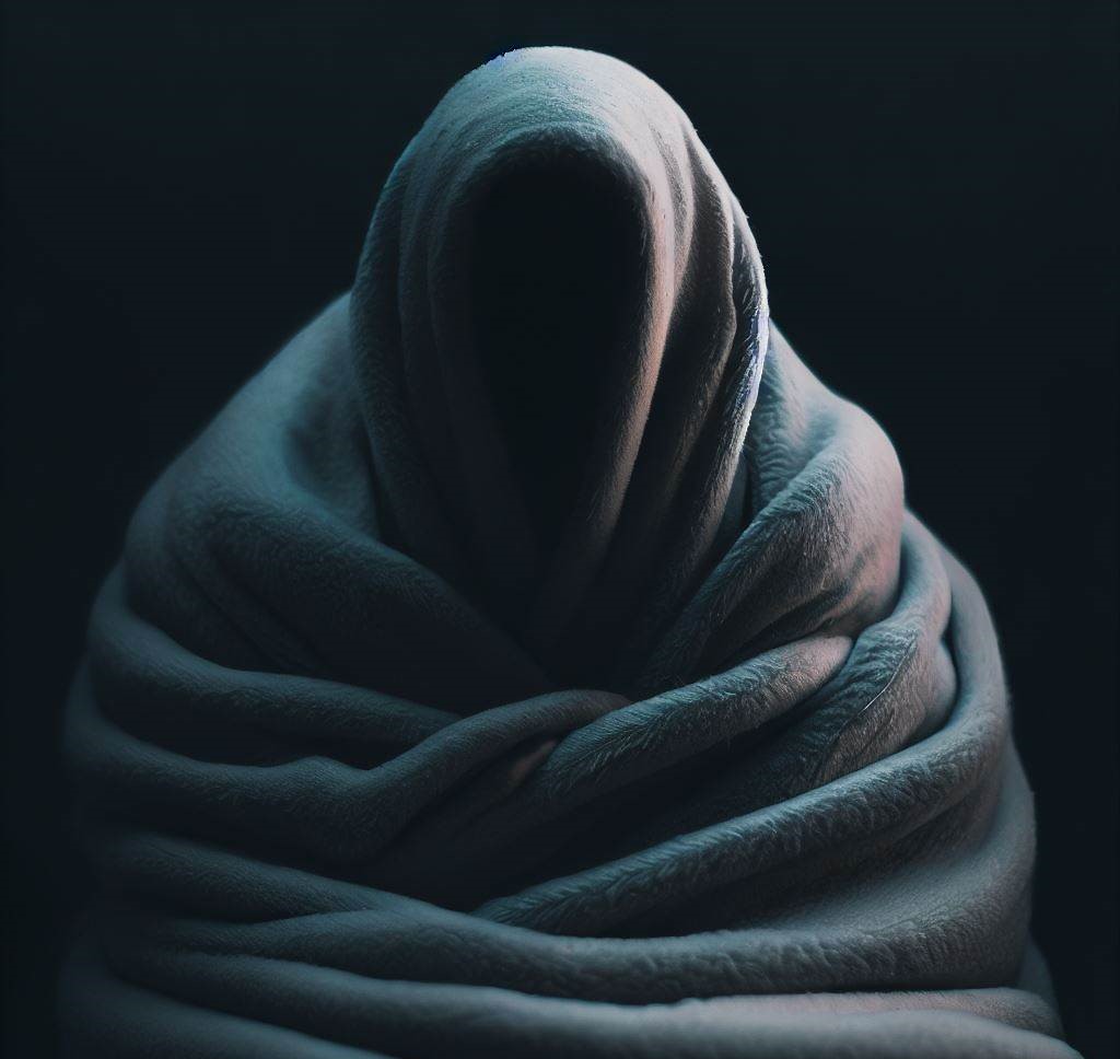 Joe Biden in a cocoon blanket