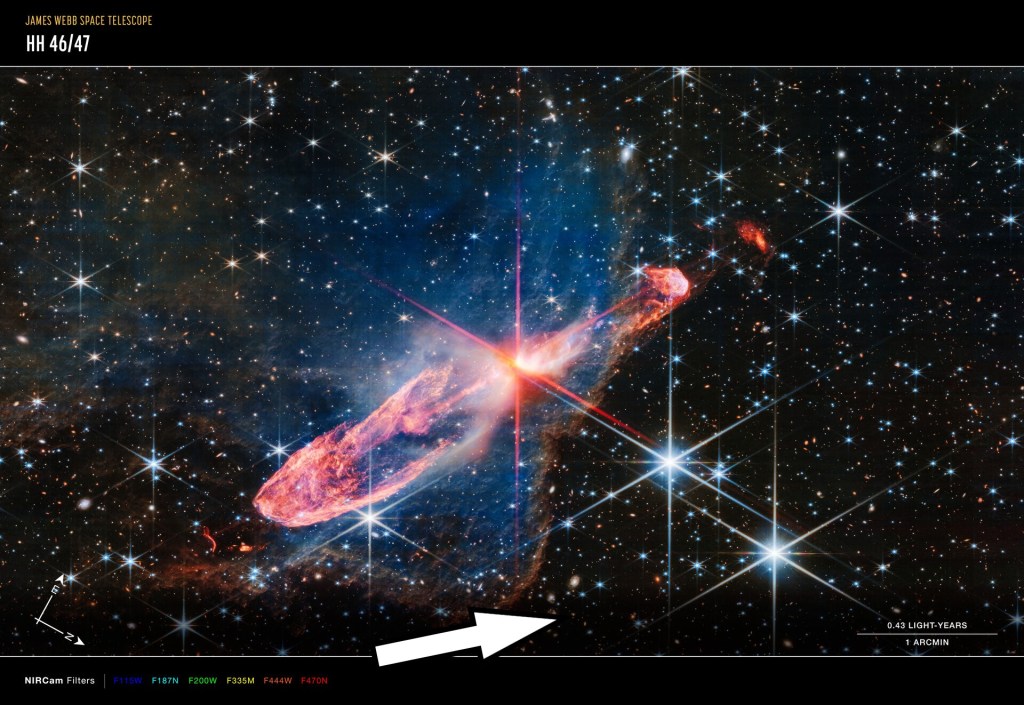 Original photo of the James Webb Telescope question mark structure