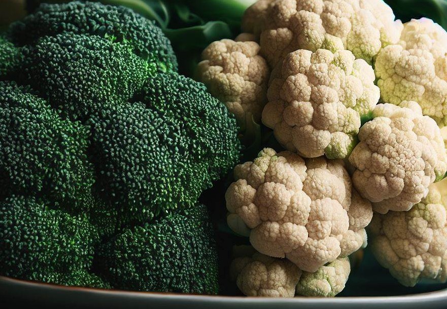A picture of broccoli and cauliflower