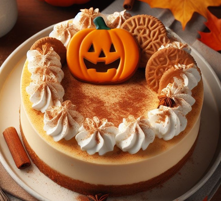a picture of pumpkin spice cheesecake