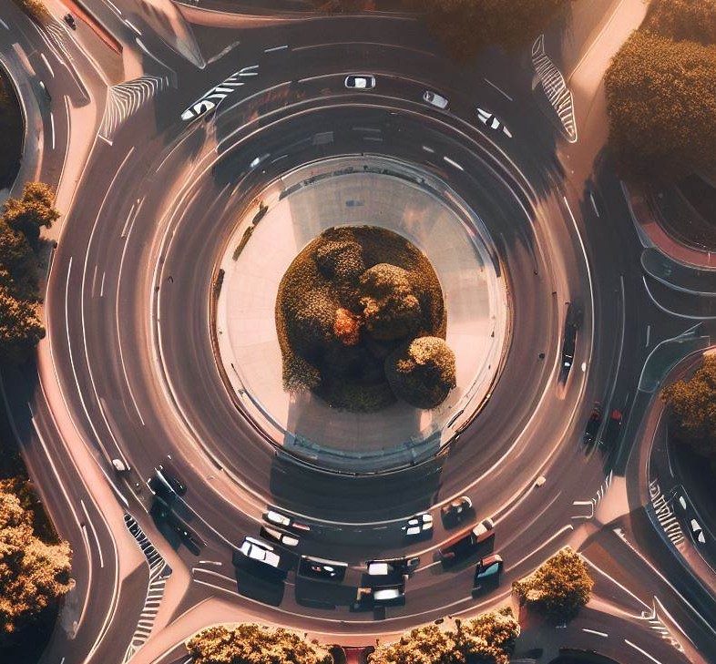 A picture of a roundabout