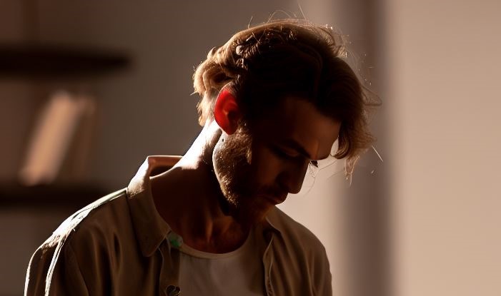 A picture of an actor moping