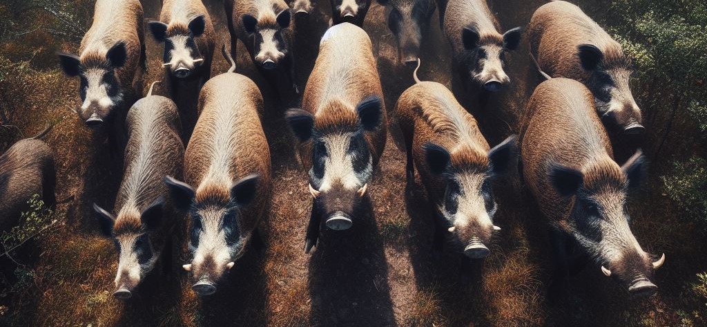 a picture of wild boars