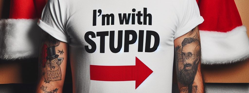 a picture of an Im with stupid t-shirt