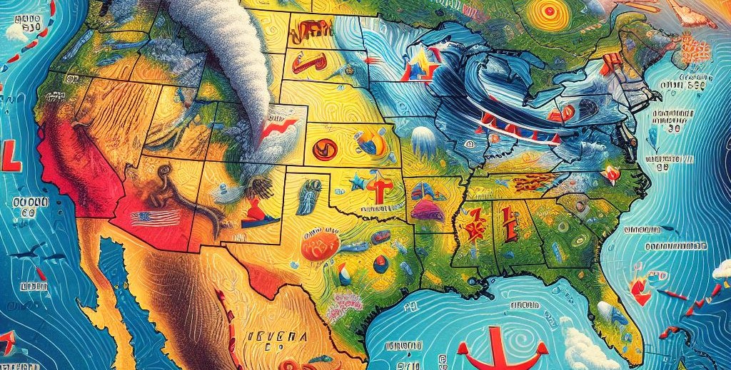 A picture of a weather map