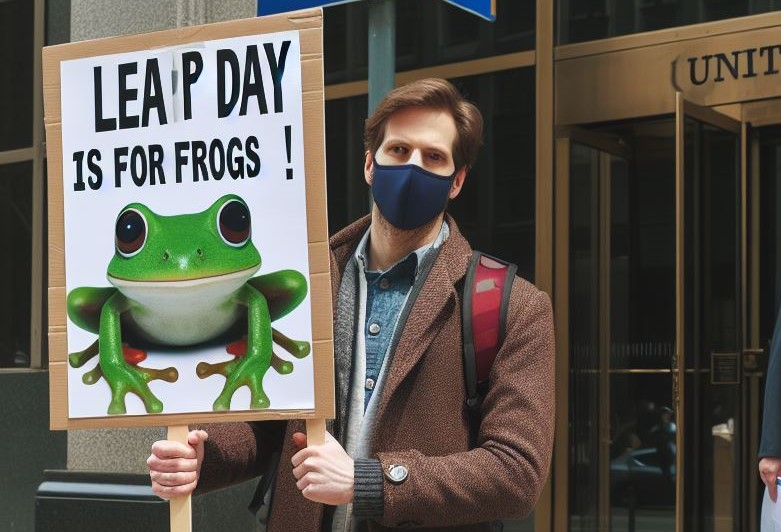 A picture of a Leap Day Protester