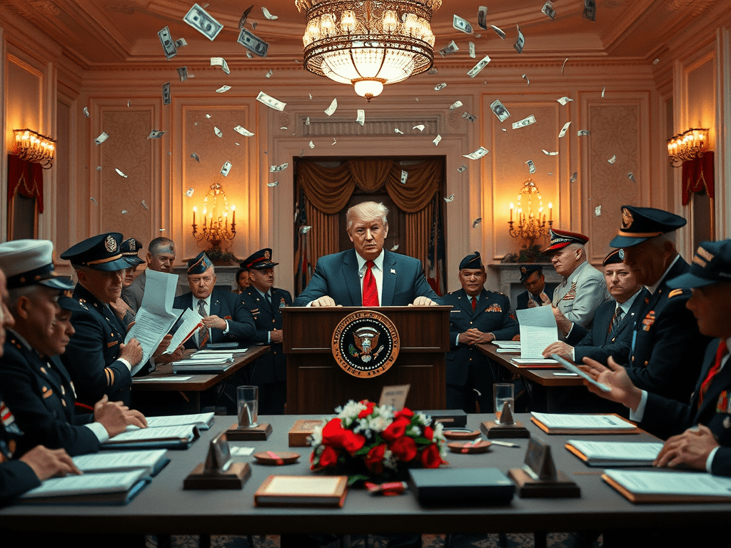 Picture of Trump and Veterans