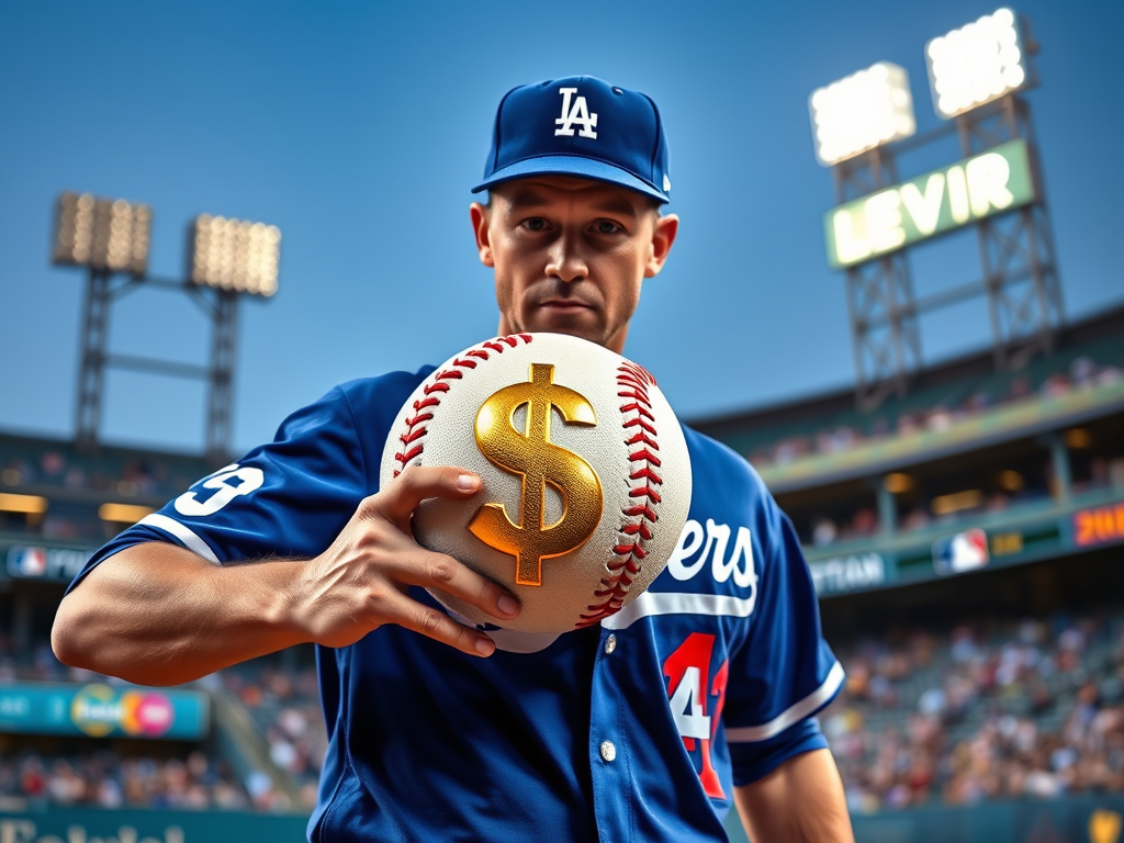 A picture of a Dodgers pitcher