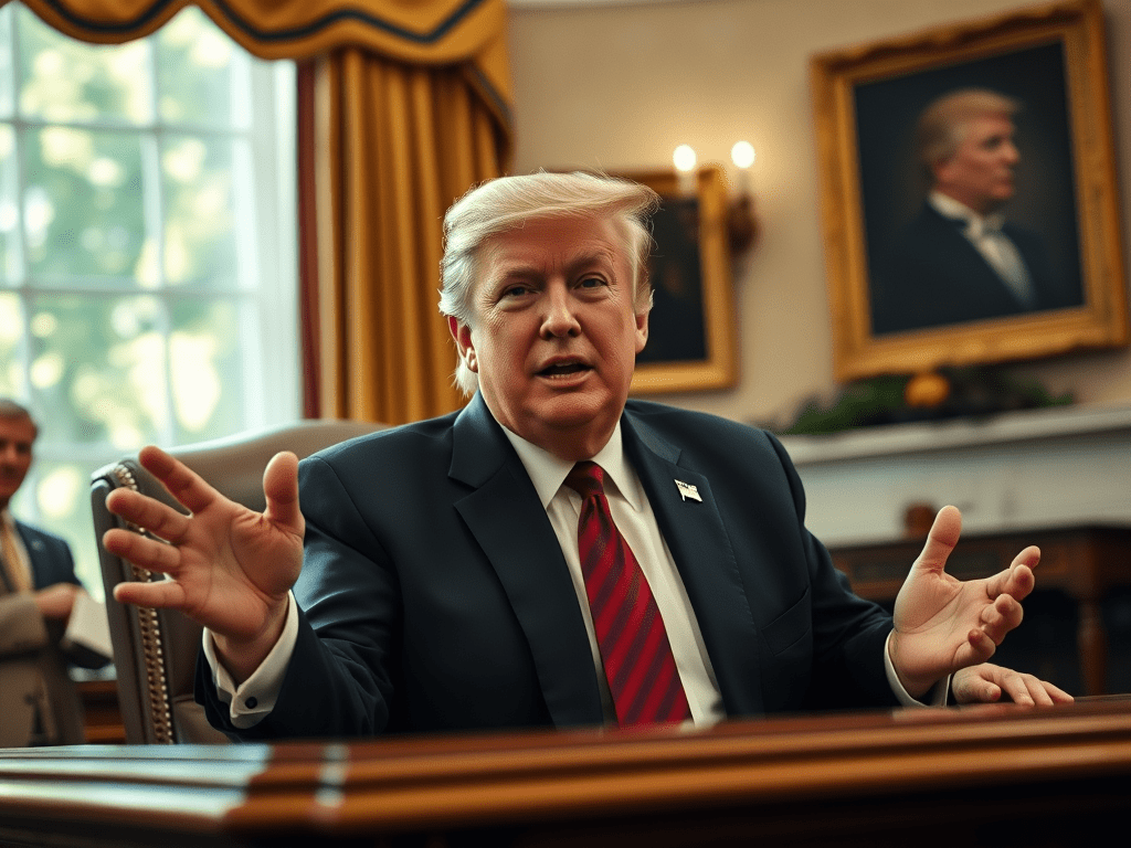 Picture of Donald Trump in the Oval Office